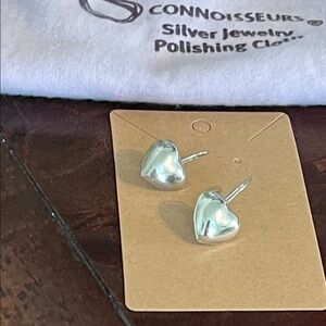 .925 Mexico Silver Heart Hook Earrings TB-06